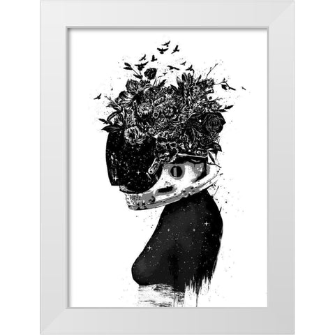 Hybrid Girl White Modern Wood Framed Art Print by Solti, Balazs