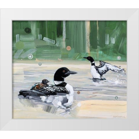 Acting Looney White Modern Wood Framed Art Print by Swanson, Adam