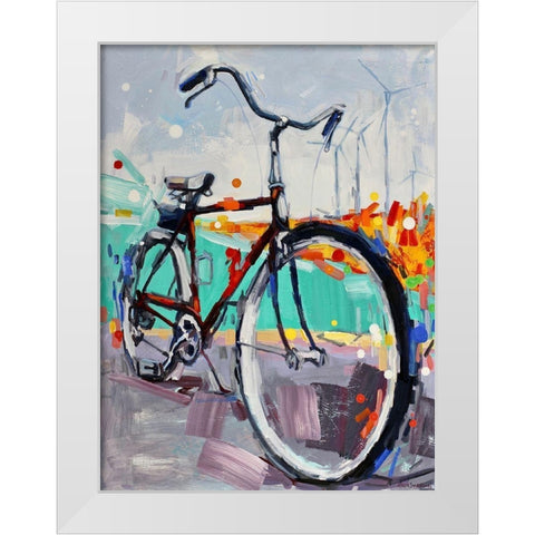 Animal Picnic White Modern Wood Framed Art Print by Swanson, Adam