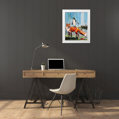 Chase White Modern Wood Framed Art Print by Swanson, Adam