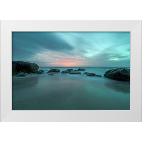 Roving White Modern Wood Framed Art Print by Sieczkiewicz, David A.
