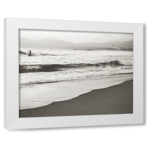 BW Surfer No. 1 White Modern Wood Framed Art Print by Soffia, Myan
