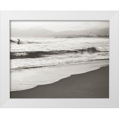 BW Surfer No. 1 White Modern Wood Framed Art Print by Soffia, Myan