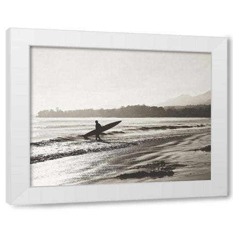 BW Surfer No. 3 White Modern Wood Framed Art Print by Soffia, Myan