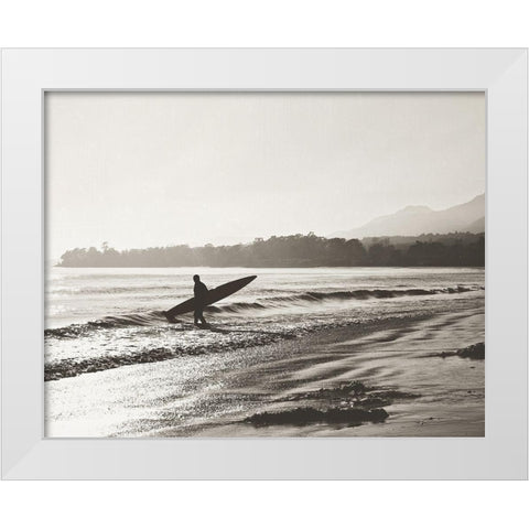 BW Surfer No. 3 White Modern Wood Framed Art Print by Soffia, Myan