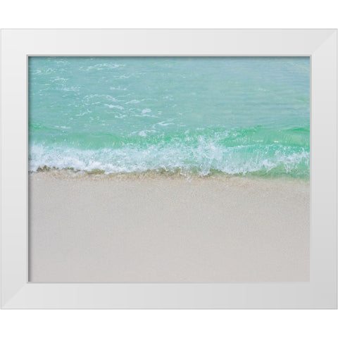 Little Waves White Modern Wood Framed Art Print by Soffia, Myan