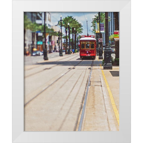 Streetcar White Modern Wood Framed Art Print by Soffia, Myan