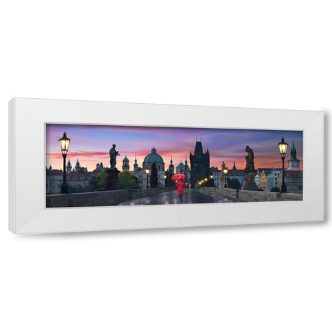 Dawn at Charles Bridge White Modern Wood Framed Art Print by Sie, Lee