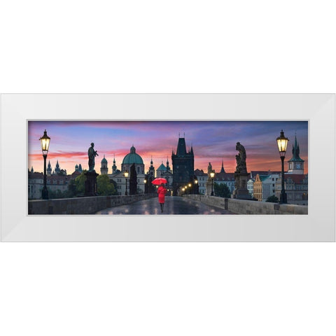 Dawn at Charles Bridge White Modern Wood Framed Art Print by Sie, Lee