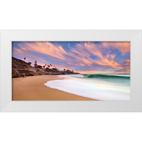 The Beach Break White Modern Wood Framed Art Print by Sie, Lee