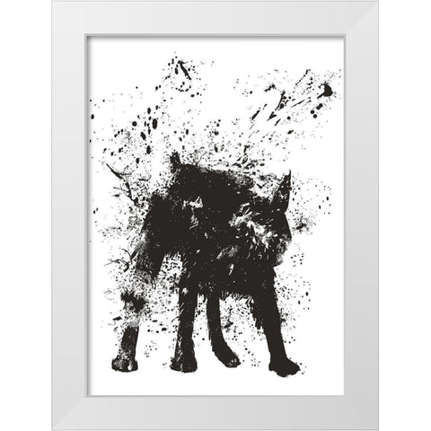 Wet Dog White Modern Wood Framed Art Print by Solti, Balazs