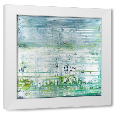 Green Field White Modern Wood Framed Art Print by Smach, Radek