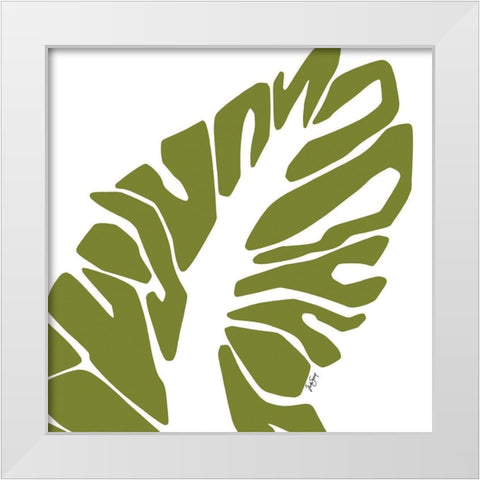 Tribal Palm White Modern Wood Framed Art Print by Sierer, Trish