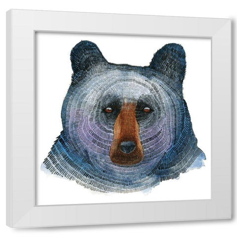 Black Bear White Modern Wood Framed Art Print by Saylor, Jeannine