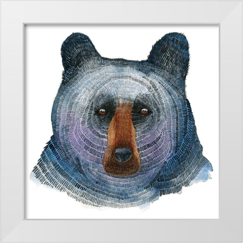 Black Bear White Modern Wood Framed Art Print by Saylor, Jeannine
