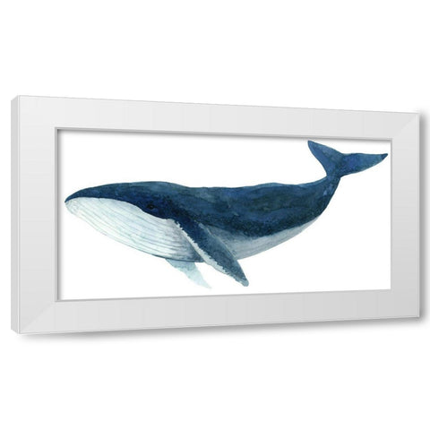 Humpback Whale - Blue White Modern Wood Framed Art Print by Saylor, Jeannine