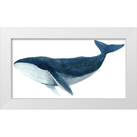 Humpback Whale - Blue White Modern Wood Framed Art Print by Saylor, Jeannine