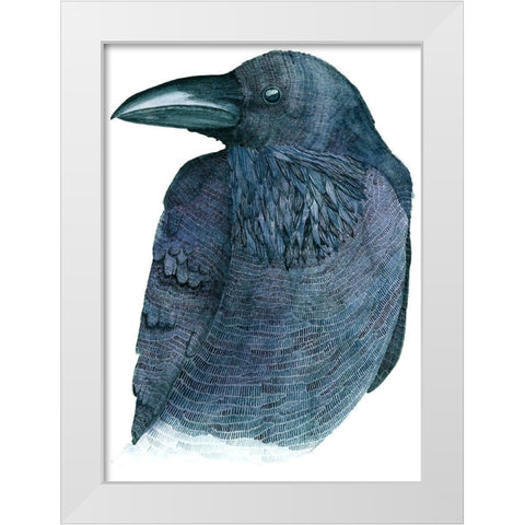 Raven White Modern Wood Framed Art Print by Saylor, Jeannine