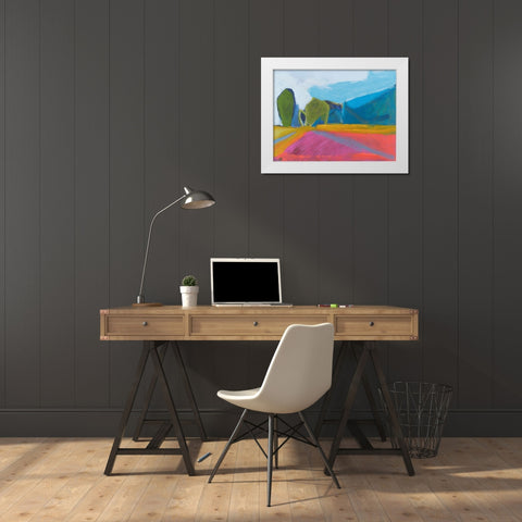 Trailhead At The Farm White Modern Wood Framed Art Print by Singerman, Jessica