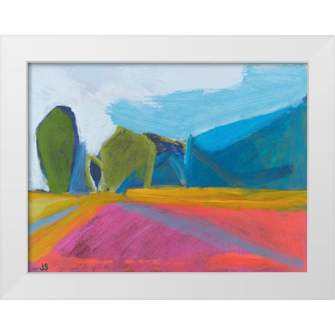 Trailhead At The Farm White Modern Wood Framed Art Print by Singerman, Jessica