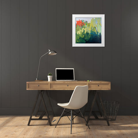 Forces of Nature: Green White Modern Wood Framed Art Print by Singerman, Jessica