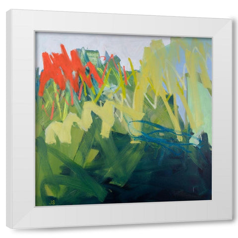 Forces of Nature: Green White Modern Wood Framed Art Print by Singerman, Jessica