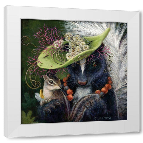 The Hat Maker White Modern Wood Framed Art Print by Schmitz, Carolyn