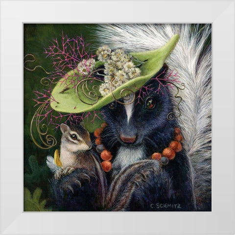 The Hat Maker White Modern Wood Framed Art Print by Schmitz, Carolyn