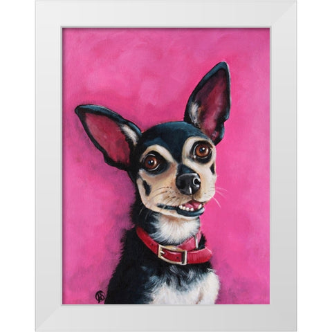 Bubba White Modern Wood Framed Art Print by Stewart, Lucia