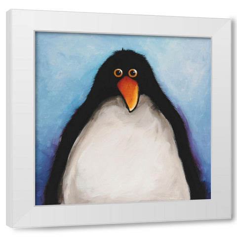 My Penguin White Modern Wood Framed Art Print by Stewart, Lucia