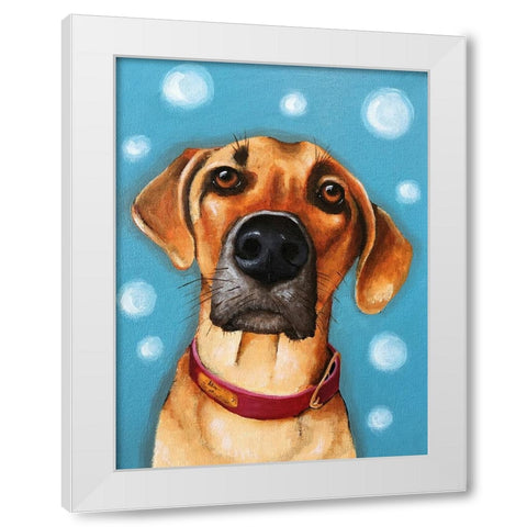 Simba White Modern Wood Framed Art Print by Stewart, Lucia