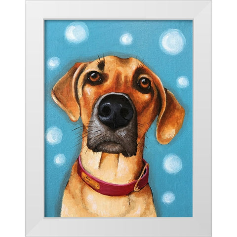 Simba White Modern Wood Framed Art Print by Stewart, Lucia