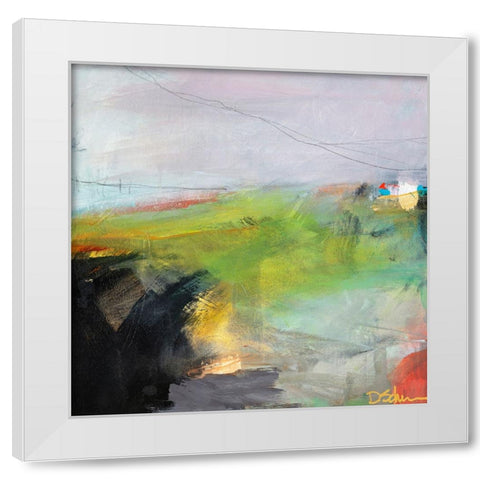 Distant Fields White Modern Wood Framed Art Print by Schuerbeke, Deanna