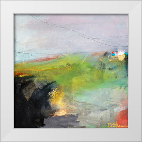 Distant Fields White Modern Wood Framed Art Print by Schuerbeke, Deanna