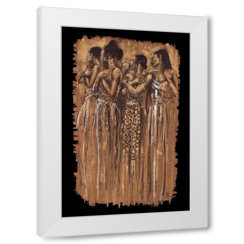 Sisters in Spirit White Modern Wood Framed Art Print by Stewart, Monica