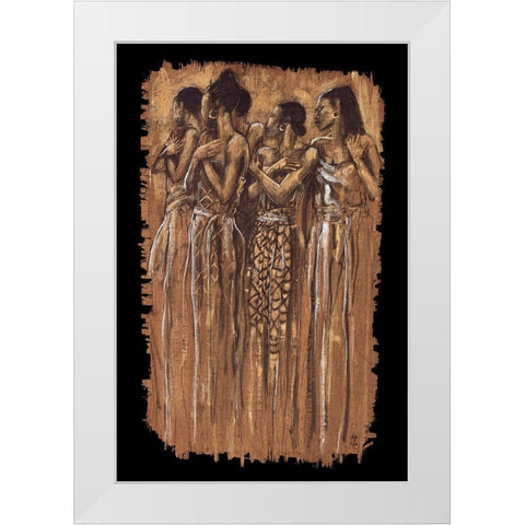 Sisters in Spirit White Modern Wood Framed Art Print by Stewart, Monica