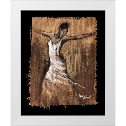 Graceful Motion I White Modern Wood Framed Art Print by Stewart, Monica