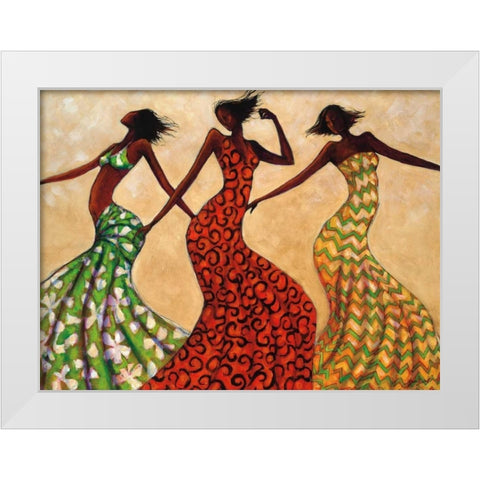 Rhythm White Modern Wood Framed Art Print by Stewart, Monica
