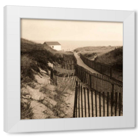 Dune Fence White Modern Wood Framed Art Print by Triebert, Christine
