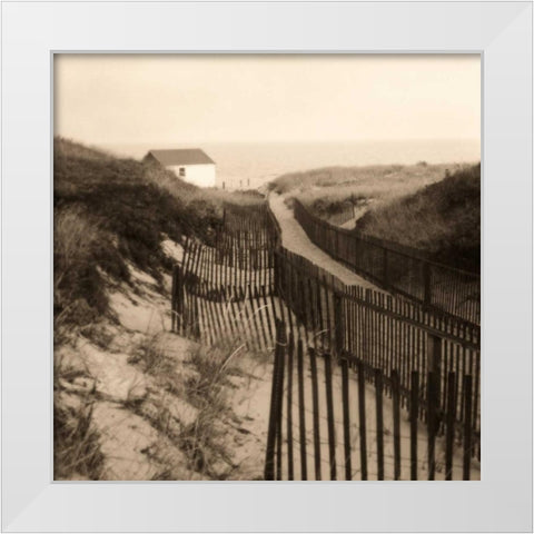 Dune Fence White Modern Wood Framed Art Print by Triebert, Christine