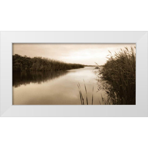 River Reeds White Modern Wood Framed Art Print by Triebert, Christine