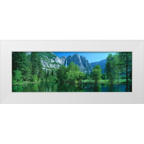 Yosemite Falls and Merced White Modern Wood Framed Art Print by Thomas, Alain