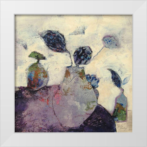 Still Life in Lilac White Modern Wood Framed Art Print by Thorley, Judy