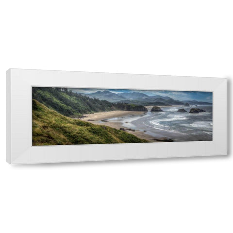 Coastal Serenity White Modern Wood Framed Art Print by Taite, Larry J.