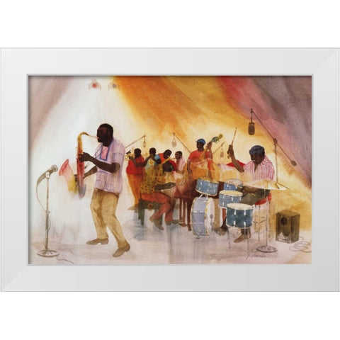 Take the aâ‚¬ËœAaâ‚¬â„¢ Train White Modern Wood Framed Art Print by Tanaka, Jim