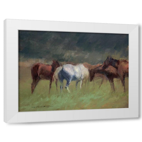 Southern Horses White Modern Wood Framed Art Print by Tonov, Valtcho