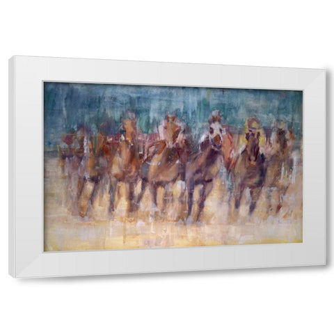 Final Sprint White Modern Wood Framed Art Print by Tonov, Valtcho