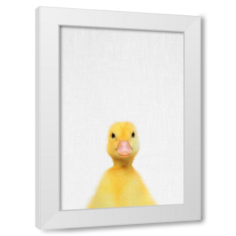 Duck White Modern Wood Framed Art Print by Tai Prints