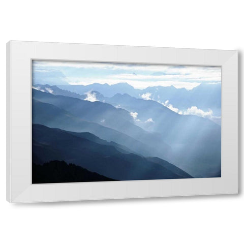 Himalayan Mountains White Modern Wood Framed Art Print by Tai Prints