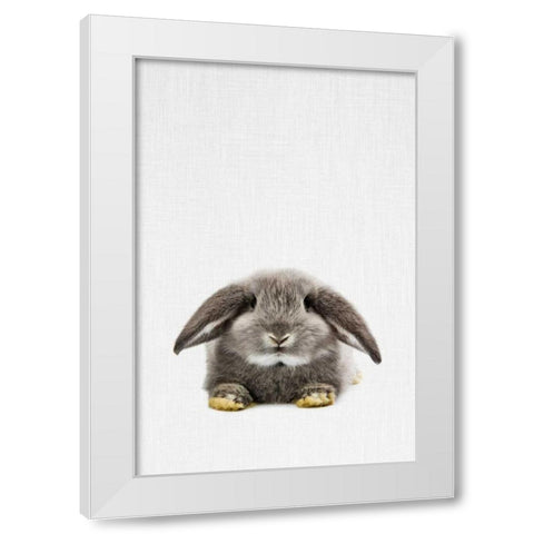 Rabbit White Modern Wood Framed Art Print by Tai Prints
